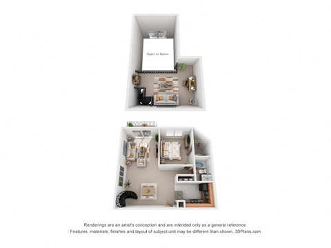 Floor plan for 1 bed, 1 bath, 1150 sqft